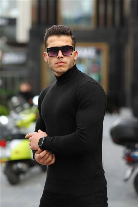Pull Homme Col Montant Regular Fit en Maille Acrylique