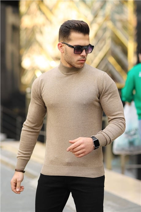 Pull Homme Col Montant Regular Fit en Maille Acrylique