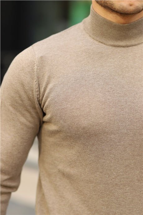 Pull Homme Col Montant Regular Fit en Maille Acrylique