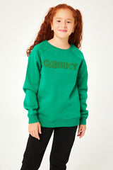 <tc>Sweatshirt unisexe pour enfant à col rond regular fit avec broderie sur le devant</tc>