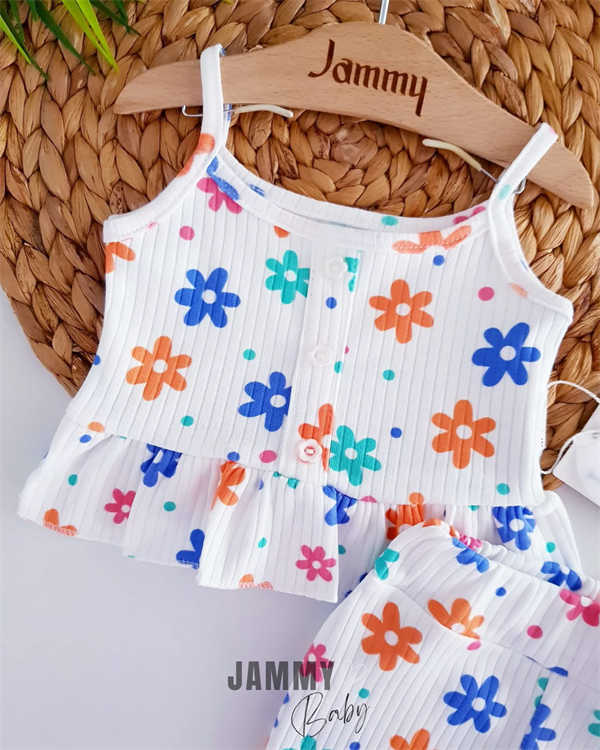 colorful daisies suspender spanish suit