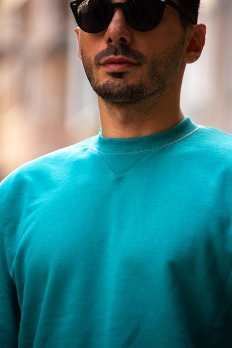 bisiklet yaka basic sweatshirt - Justyol