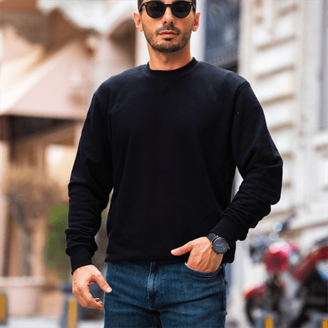 bisiklet yaka basic sweatshirt - Justyol