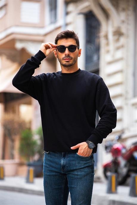 bisiklet yaka basic sweatshirt - Justyol