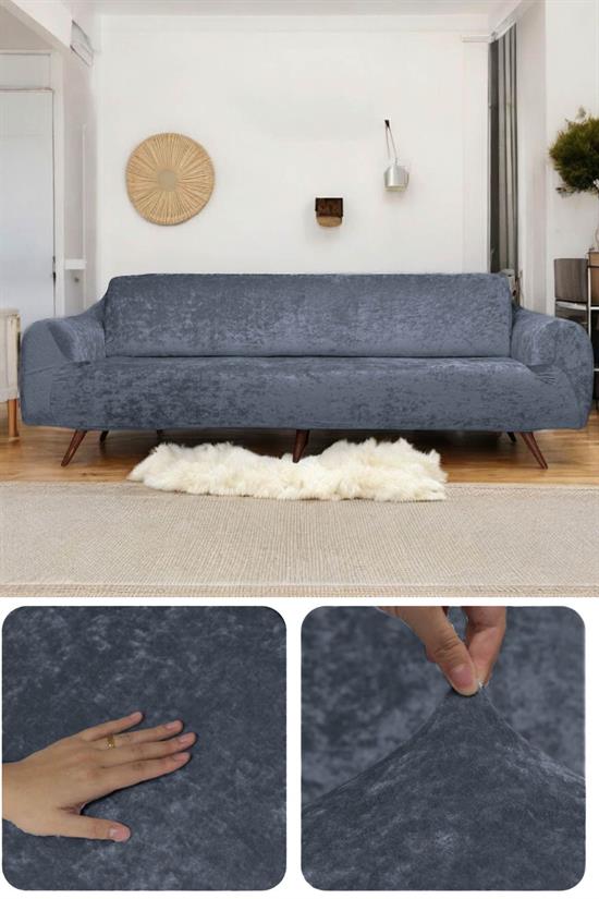 riseler kadife 3 kişilik koltuk örtüsü lastikli kanepe örtüsü lastikli koltuk örtüsü koltuk kilifi - Justyol