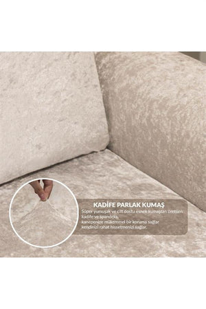 riseler kadife 3 kişilik koltuk örtüsü lastikli kanepe örtüsü lastikli koltuk örtüsü koltuk kilifi - Justyol