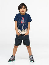 rocket denim şort + t-shirt takim