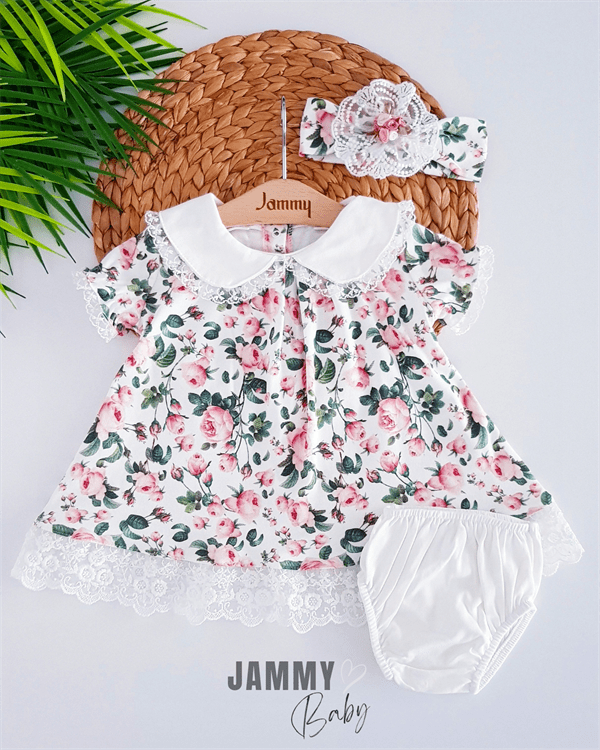 rose baskili bandanali külotlu elbise set - renkli - Justyol