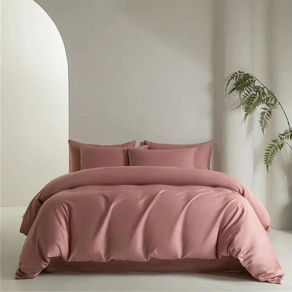 Housse de couette + 2 taies d'oreiller Percale 100% coton Maison good and well