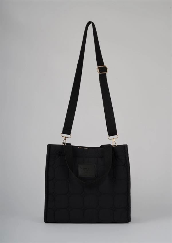 <tc>Sac à main en cuir noir Ryan Pufy pour femme.</tc>