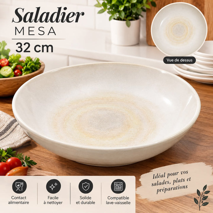 زلافة تقديم كبيرة MESA بتصميم أنيق بقطر 32 سم