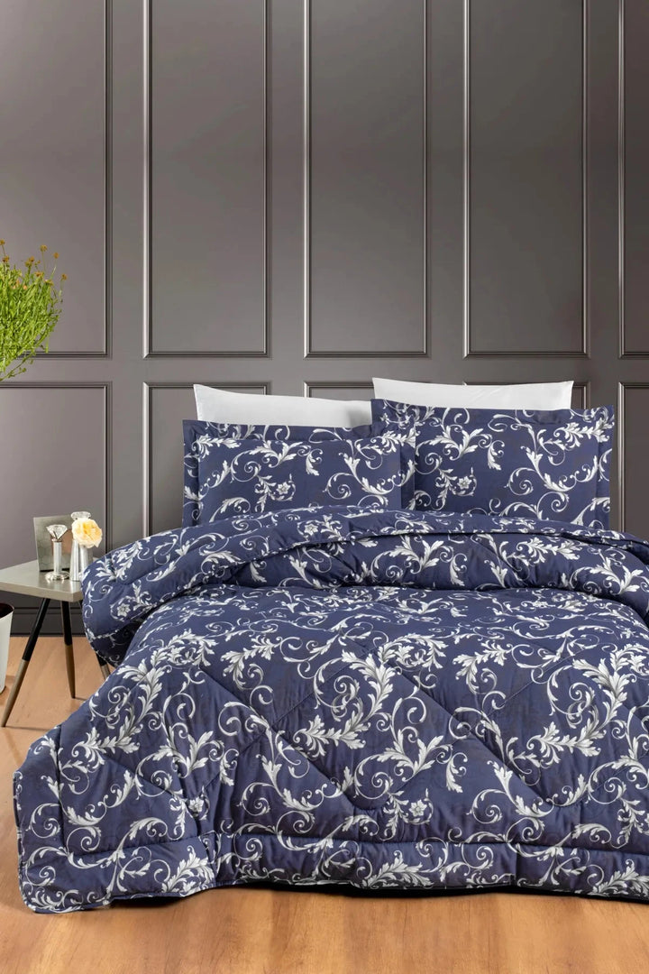 Ensemble de literie Pierre Cardin Double Sandra Bleu Marine