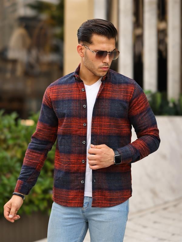 Şeritli Oduncu Fit Gömlek - Justyol