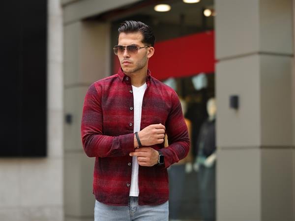 şeritli oduncu fit gömlek - Justyol