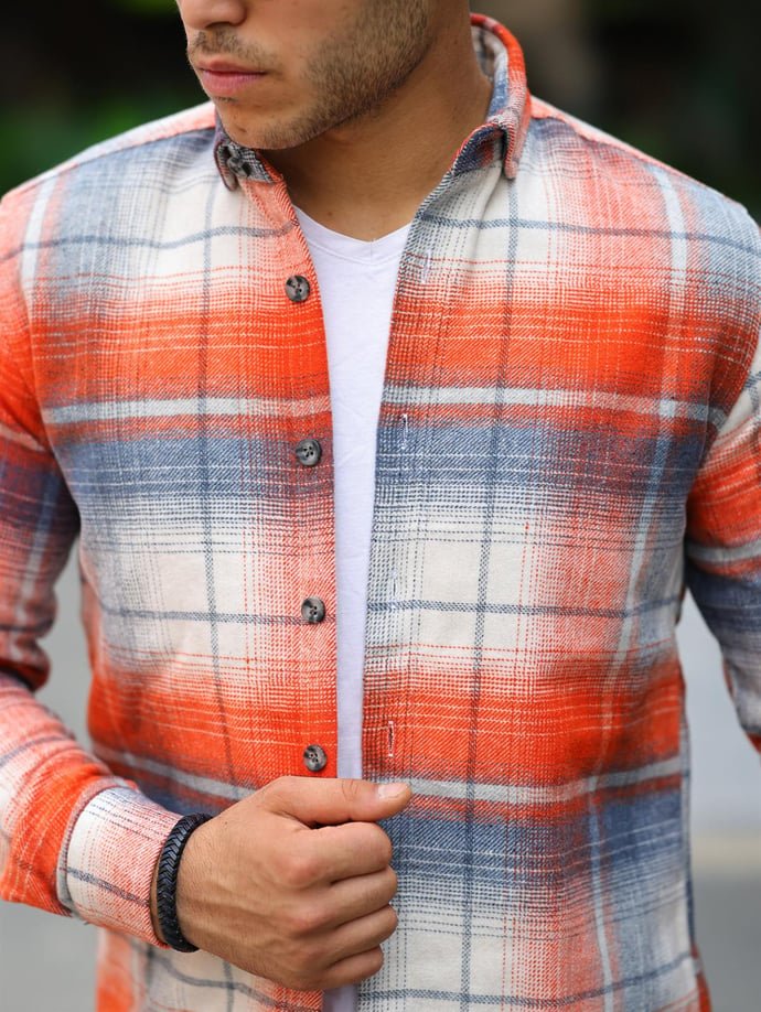 Şeritli Oduncu Fit Gömlek - Justyol