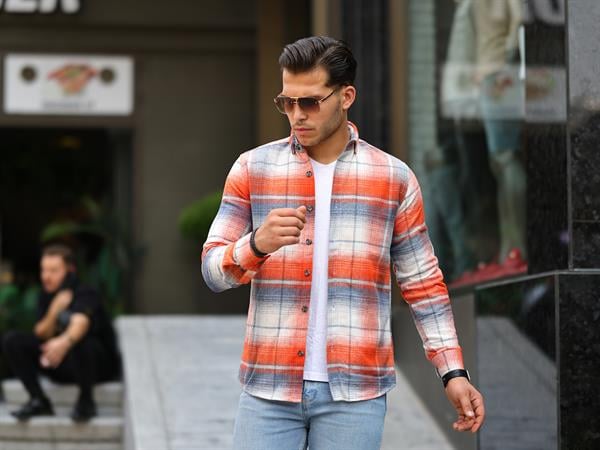 şeritli oduncu fit gömlek - Justyol