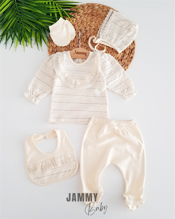 shiny sim detail 5 piece newborn set