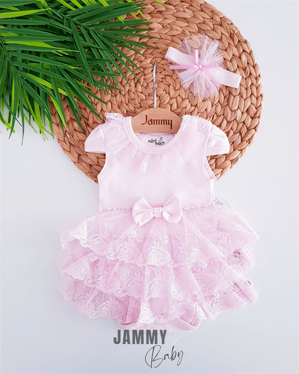 sindy kat kat dantelli bodysuit elbise set - somon - Justyol