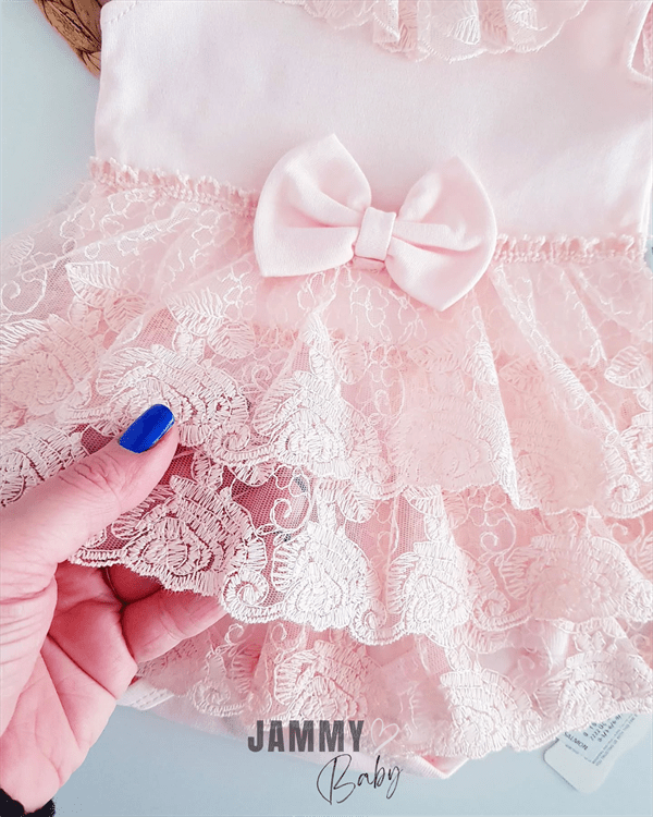 sindy kat kat dantelli bodysuit elbise set - somon - Justyol