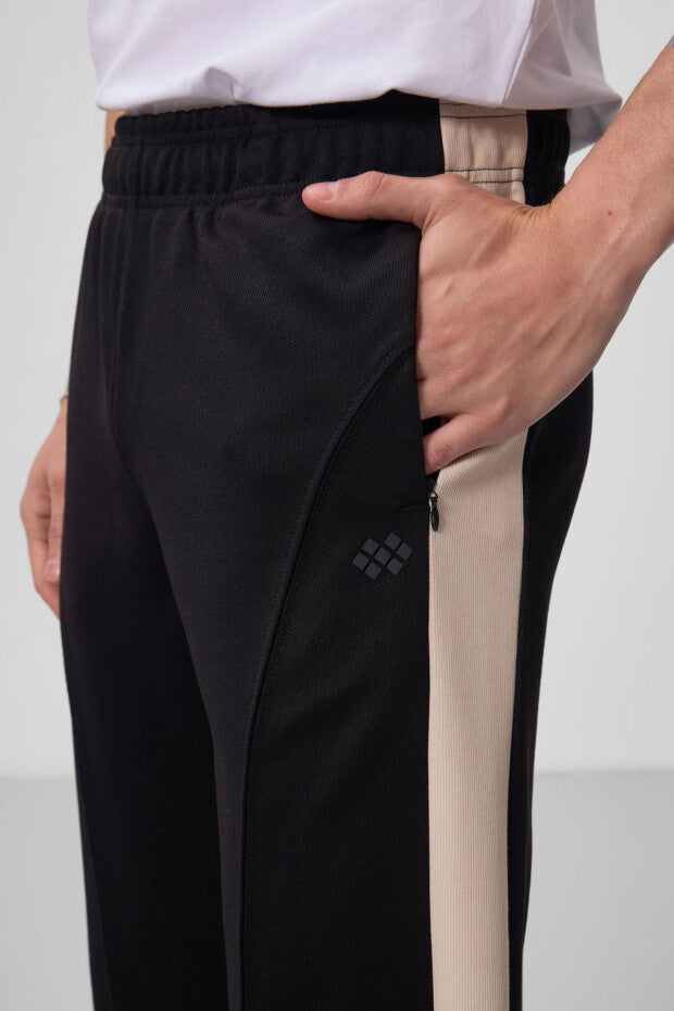 Pantalon palazzo homme texturé – coupe confortable en tissu interlock côtelé - 82171