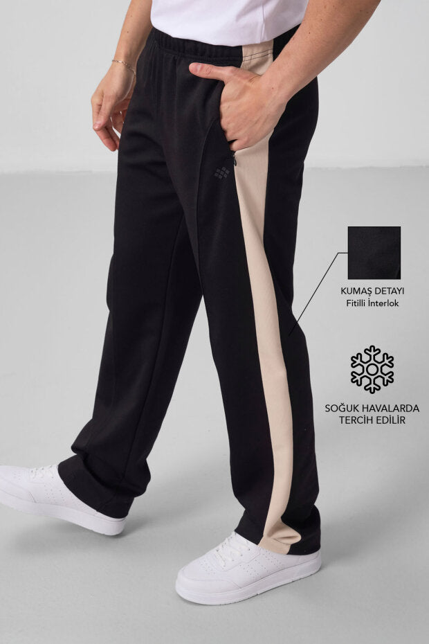 Pantalon palazzo homme texturé – coupe confortable en tissu interlock côtelé - 82171