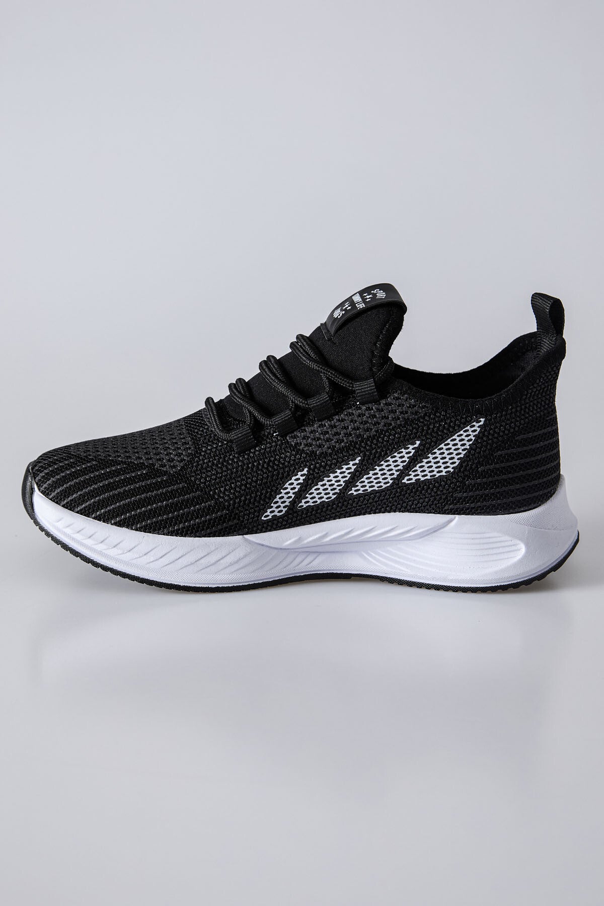 yüksek tabanli bağcikli fileli nefes alan erkek spor ayakkabi - 89130 - Justyol