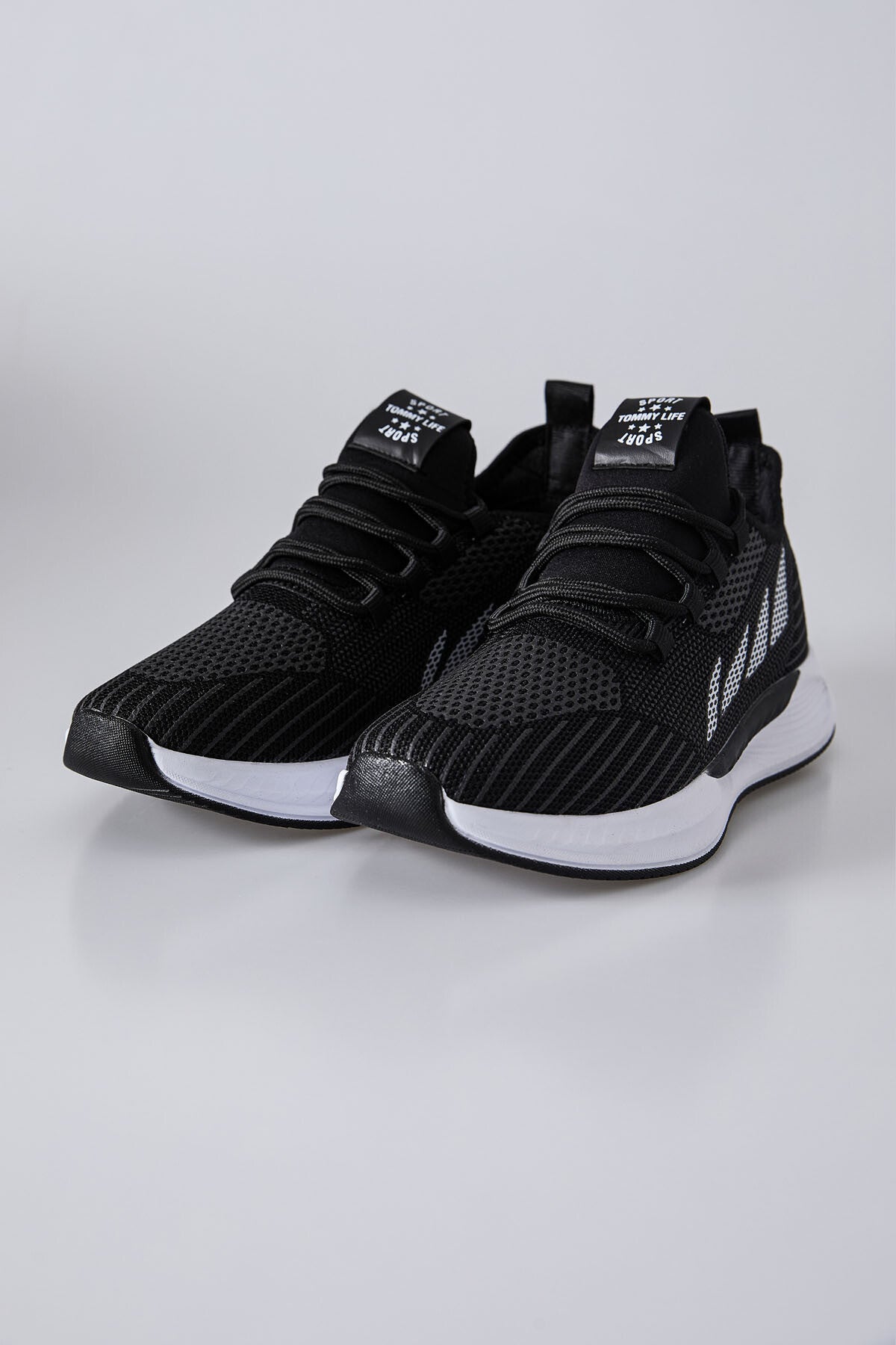 yüksek tabanli bağcikli fileli nefes alan erkek spor ayakkabi - 89130 - Justyol