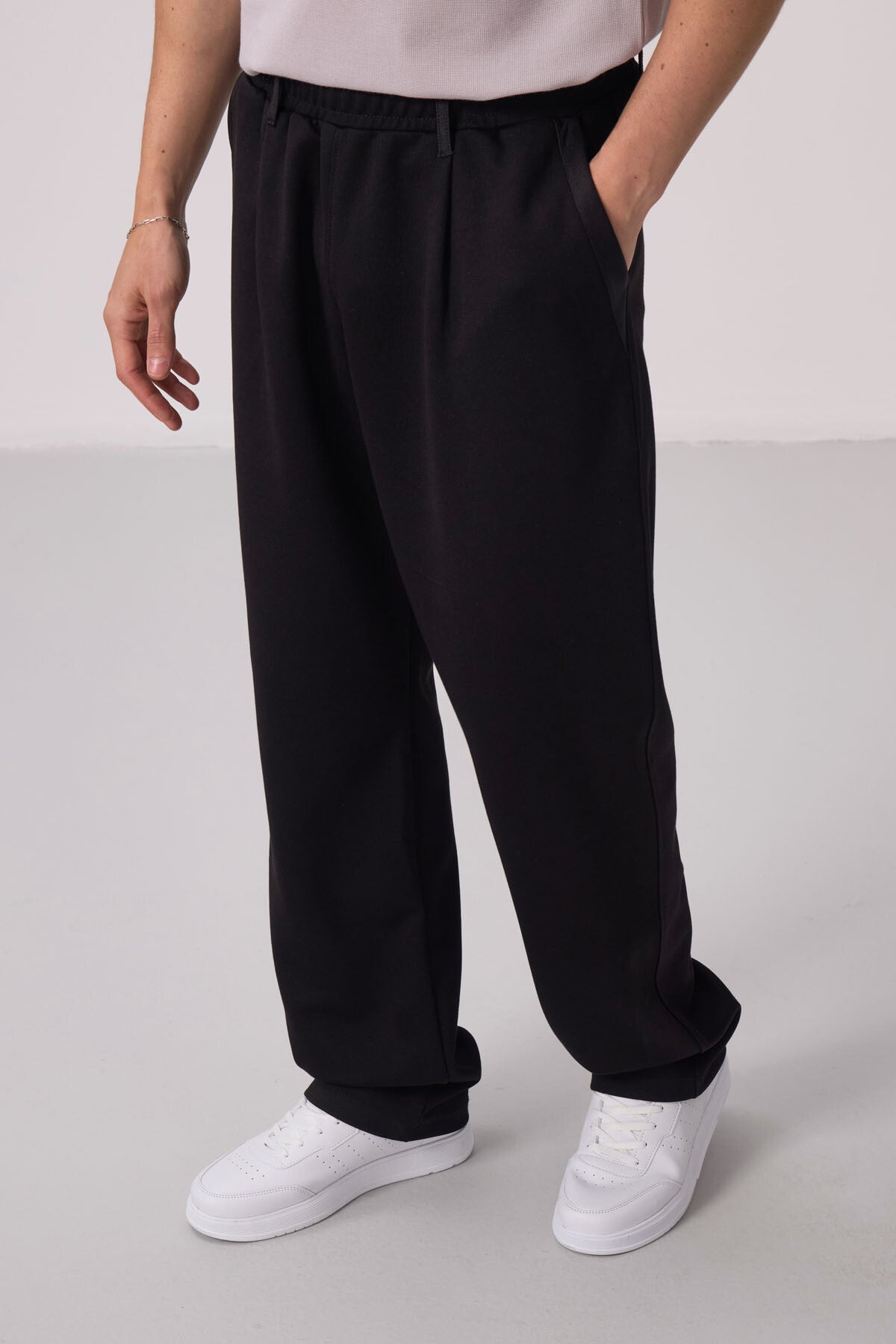 <tc>Pantalon palazzo homme à texture en surface, coupe confortable - 82163</tc>