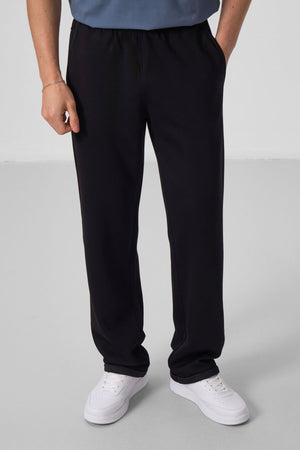 yüzeyi dokulu rahat form palazzo erkek pantolon - 82164 - Justyol