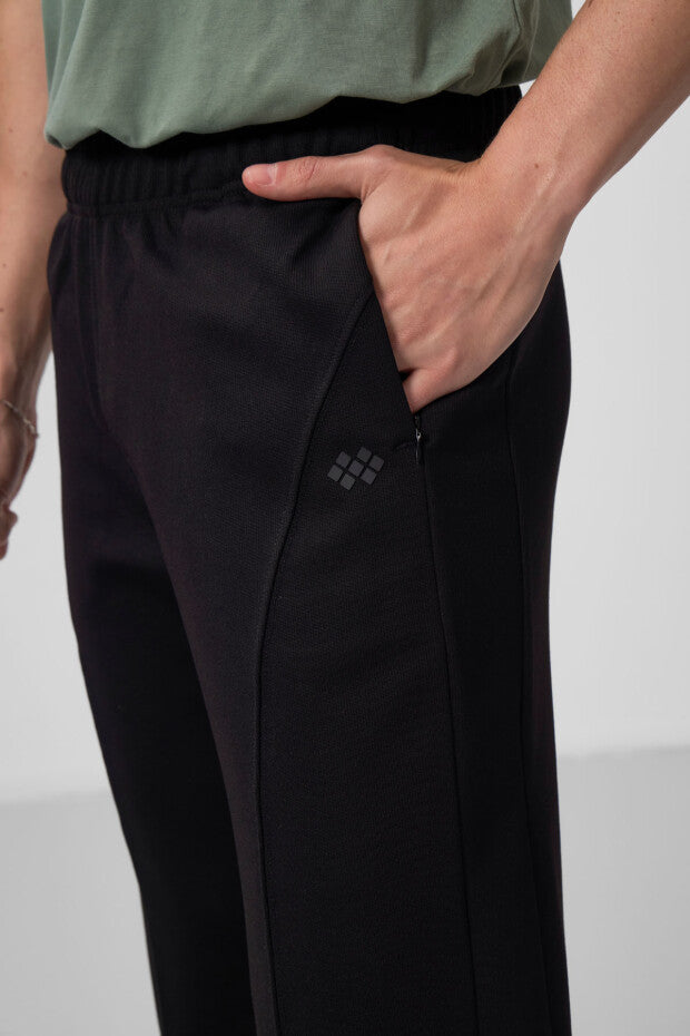 Pantalon palazzo homme texturé – coupe confortable en tissu interlock côtelé - 82171