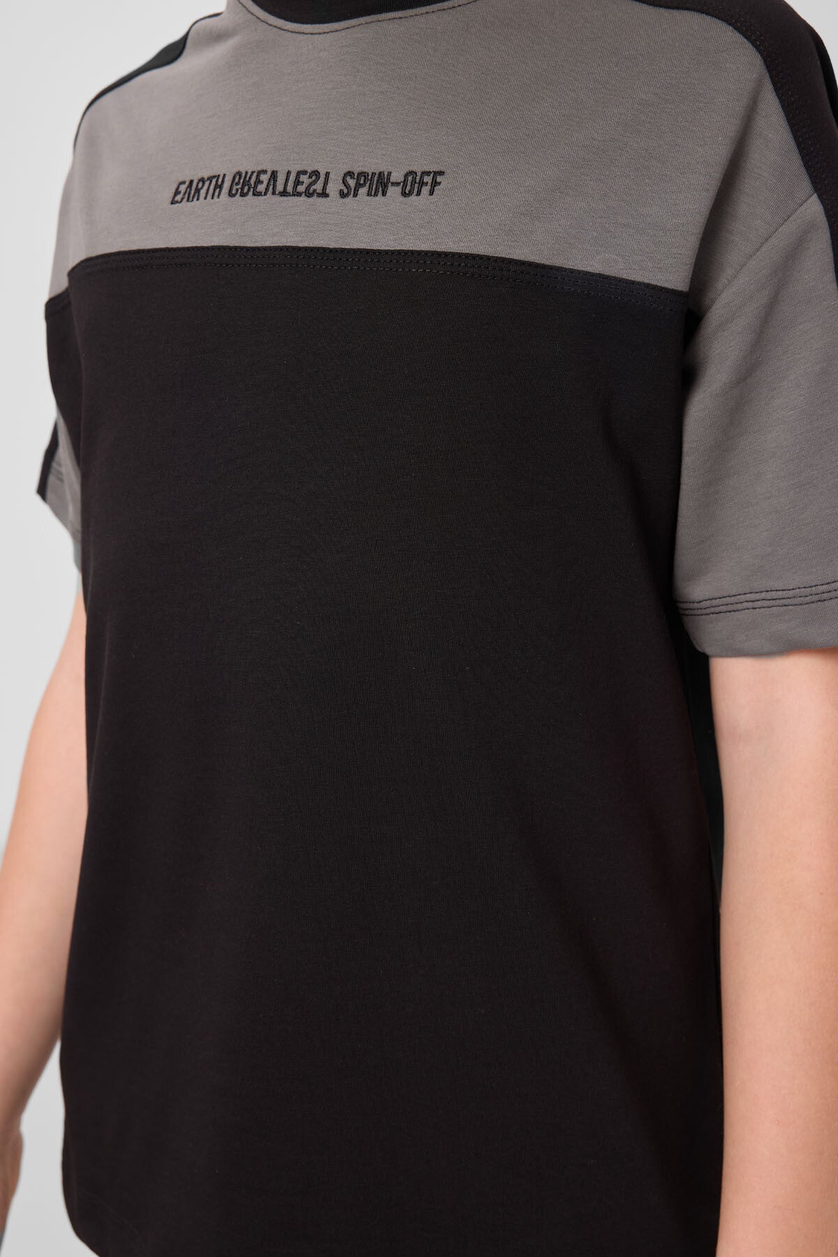 T-shirt Garçon Oversize en Coton Doux avec Broderie - 11290