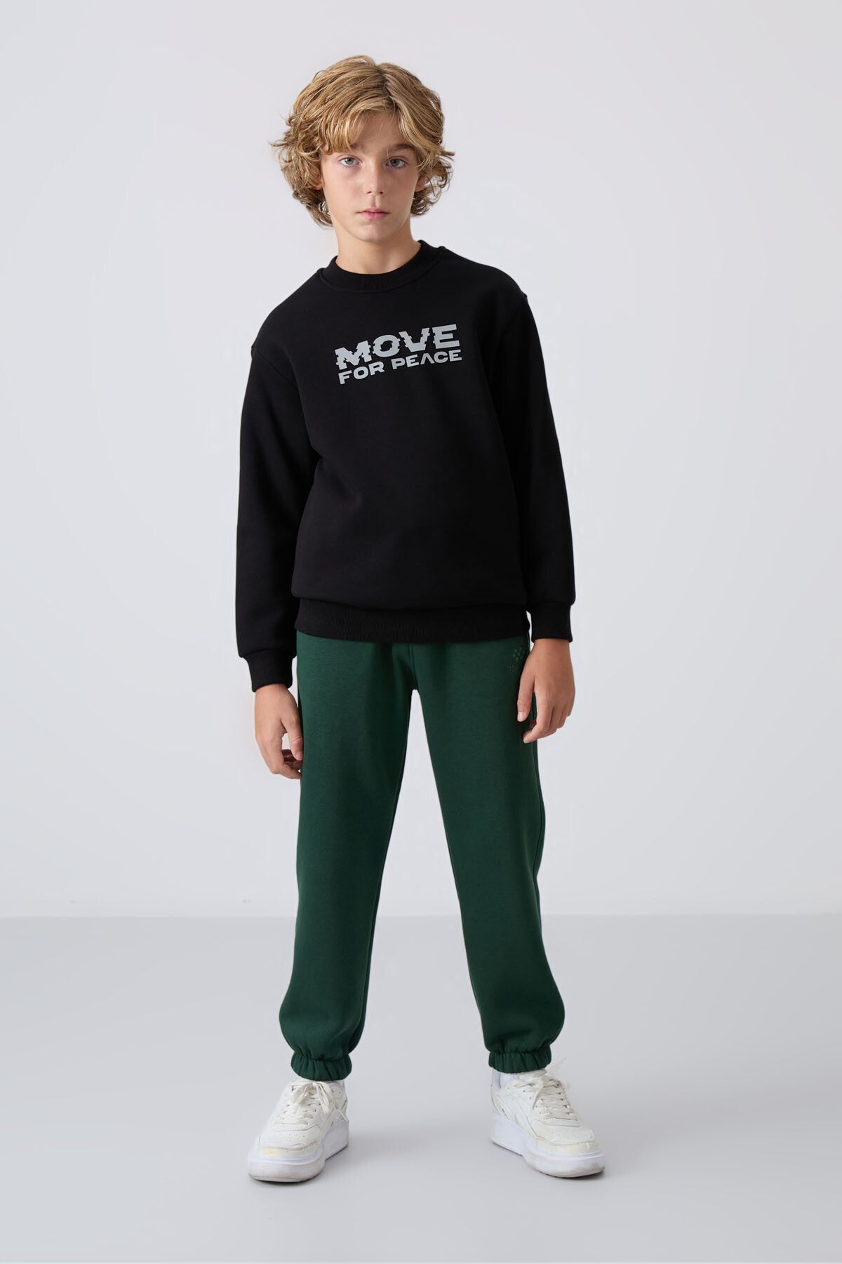 <tc>Sweatshirt Garçon en Coton Épais à Intérieur Doux Texturé, Imprimé et Coupe Standard - 11216</tc>