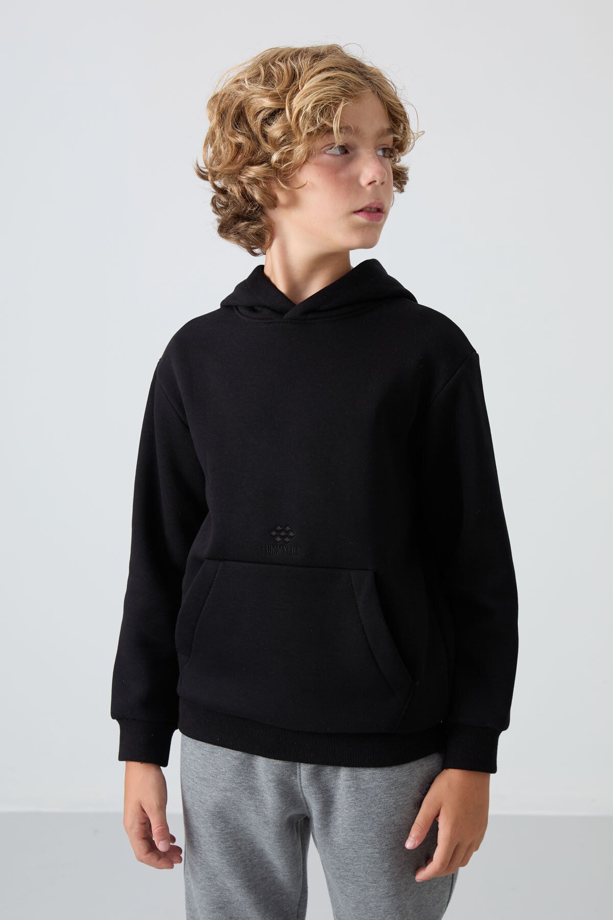 <tc>Sweatshirt Garçon en Coton Épais à Intérieur Doux Texturé, Imprimé et Coupe Standard - 11215</tc>