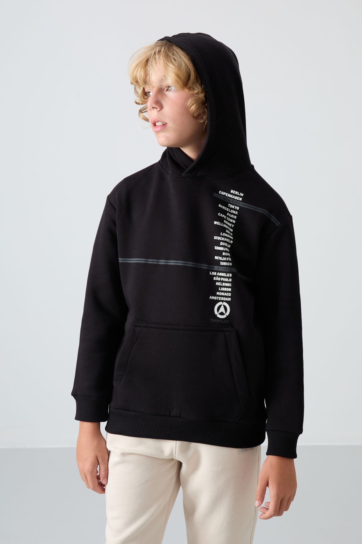 <tc>Sweatshirt Garçon en Coton Épais à Intérieur Doux Texturé, Imprimé et Coupe Standard - 11239</tc>