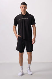 Short pour homme en polyester doux avec taille élastique et insert en leggings - 81287 - Justyol