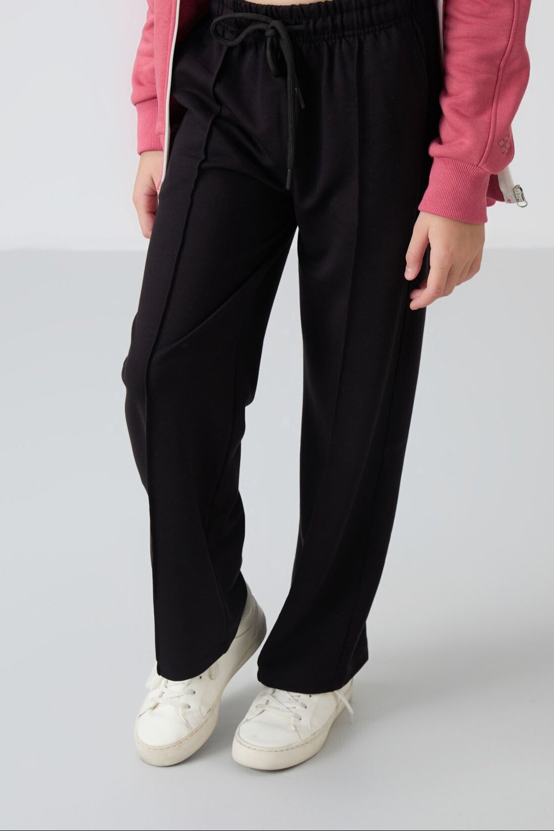 <tc>Pantalon de Survêtement Fille à Large Jambe avec Poches et Détail de Couture Frontale - 75144</tc>