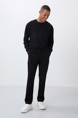 <tc>Ensemble de survêtement homme en coton compact épais, à texture lisse, col rond et coupe confort en érable - 85263</tc>