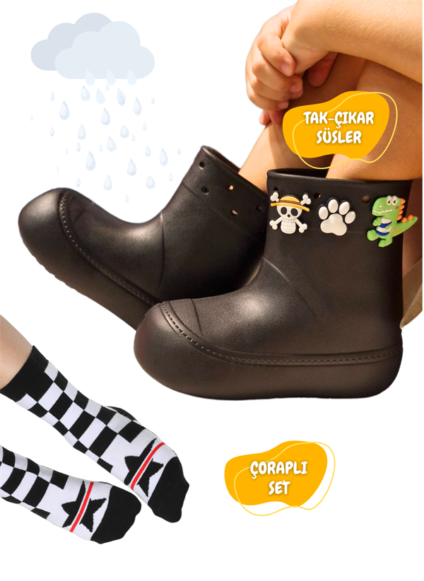 <tc>Ensemble botte de pluie + chaussettes super star</tc>