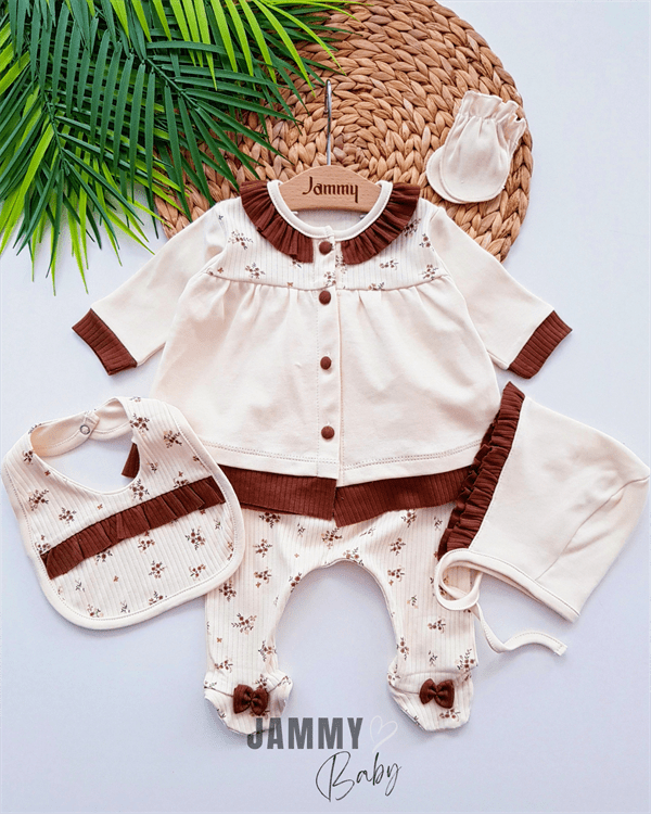 small flowers 5 piece newborn set - Justyol