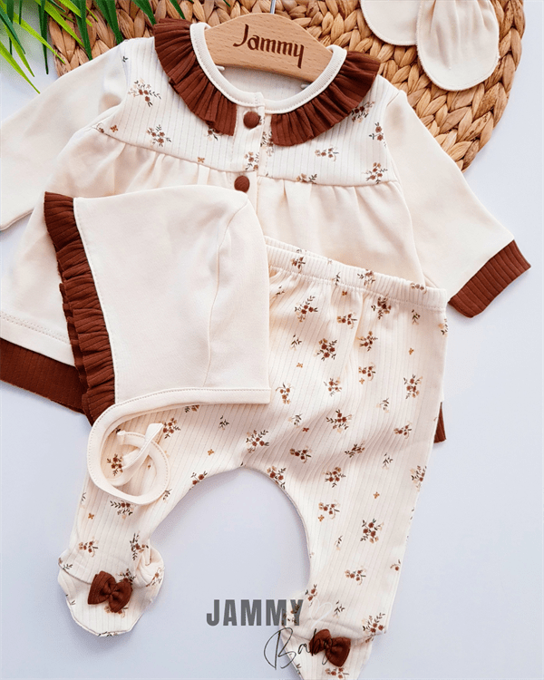small flowers 5 piece newborn set - Justyol