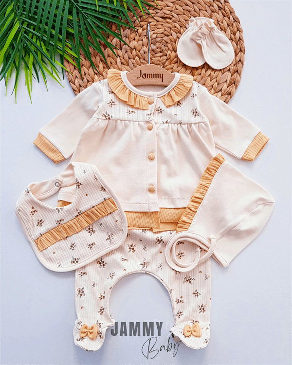 small flowers 5 piece newborn set - Justyol