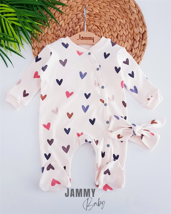 small hearts bandana jumpsuit set