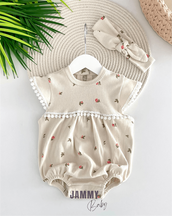 Ensemble Sophia – Combinaison bandana printemps, coton