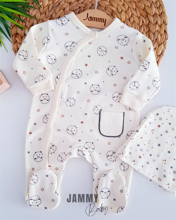 star lambs hat overalls set