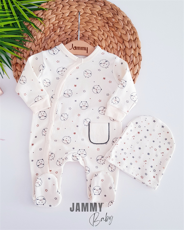 star lambs hat overalls set