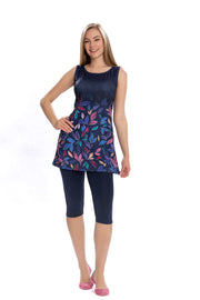 starinci kolsuz tesettür alt detay renkli yaprak desenli - Justyol