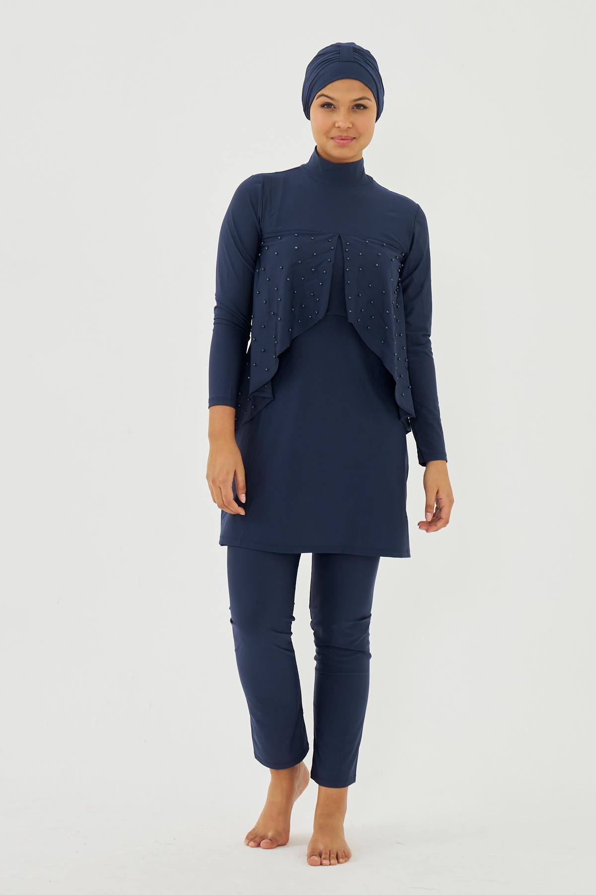 starinci tam kapali uzun kol likra tam kapali mayoinci işlemeli - Justyol