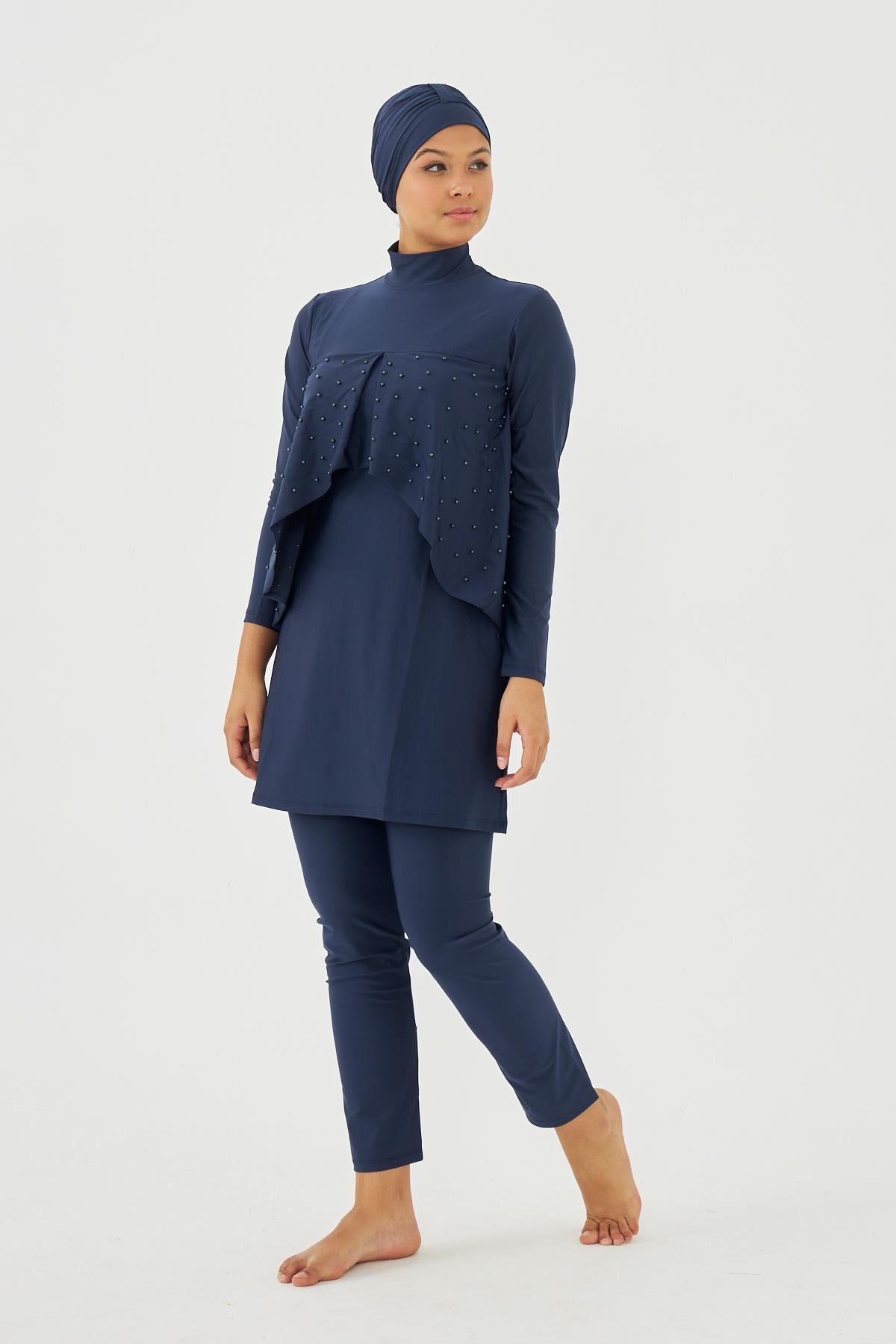 starinci tam kapali uzun kol likra tam kapali mayoinci işlemeli - Justyol