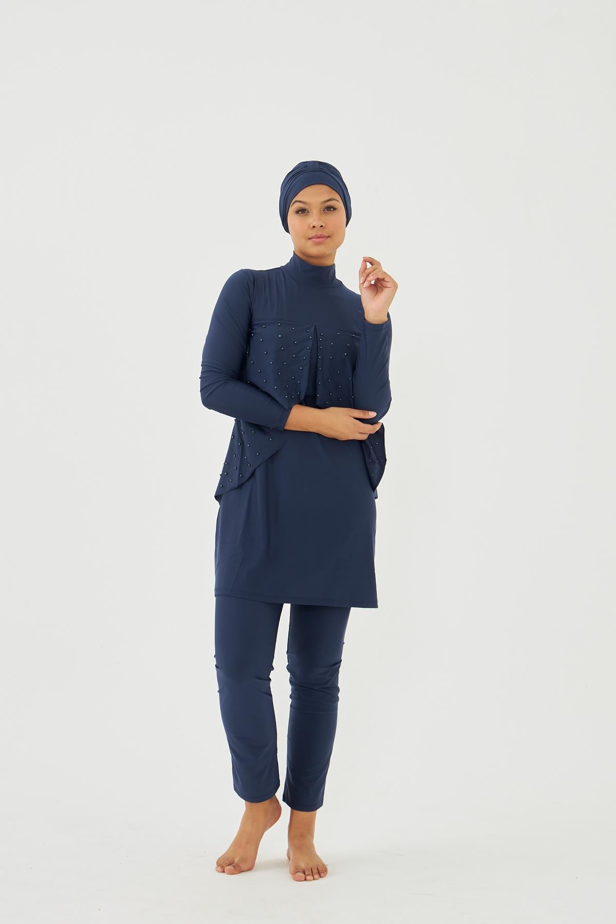 starinci tam kapali uzun kol likra tam kapali mayoinci işlemeli - Justyol