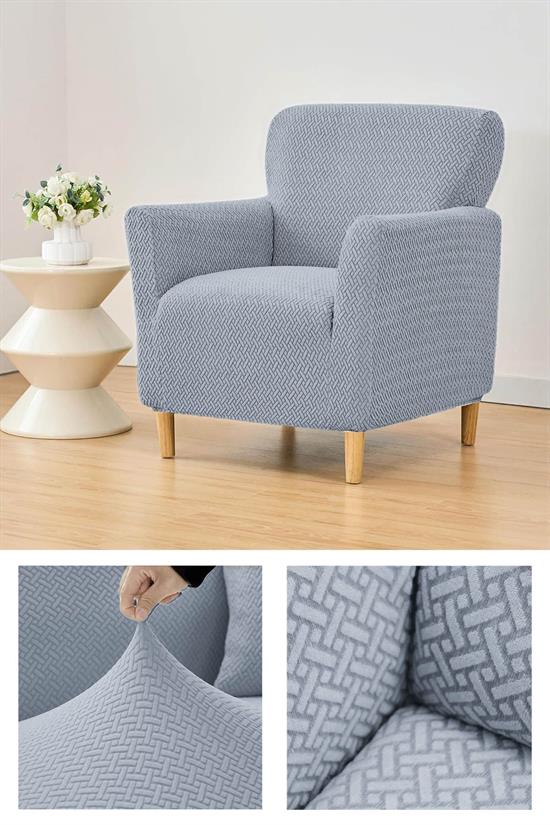 housse de fauteuil berger en jacquard à motif de briques en coton lavable avec élastique stretch